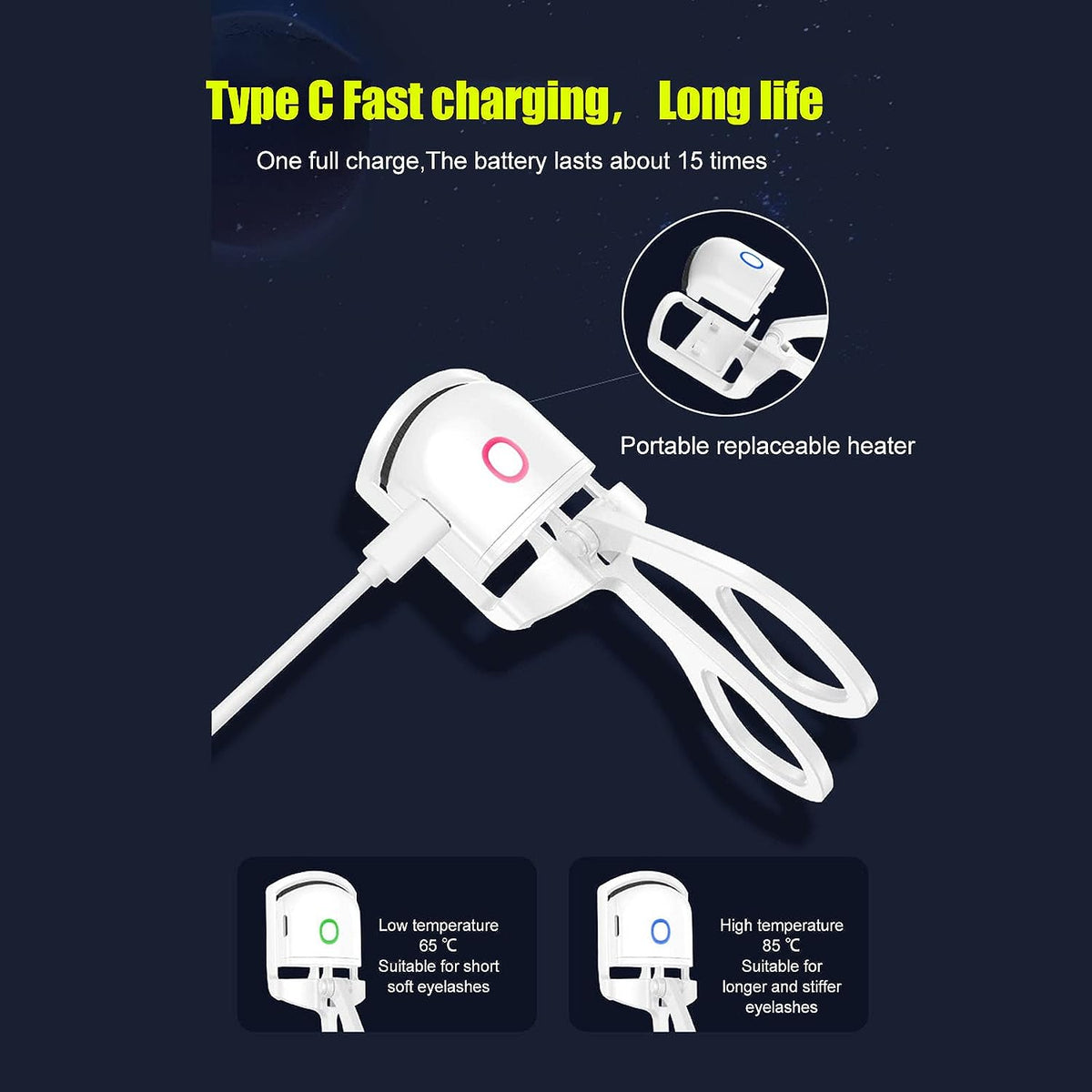 π₯ Electric Heated Eyelash Curler π« | Rechargeable & Long-Lasting Lash Lift π
