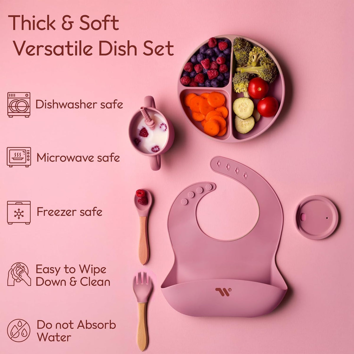 π₯ 7-Piece Silicone Baby Cutlery Set β Safe Feeding Kit for Toddlers πΆ BPA-Free