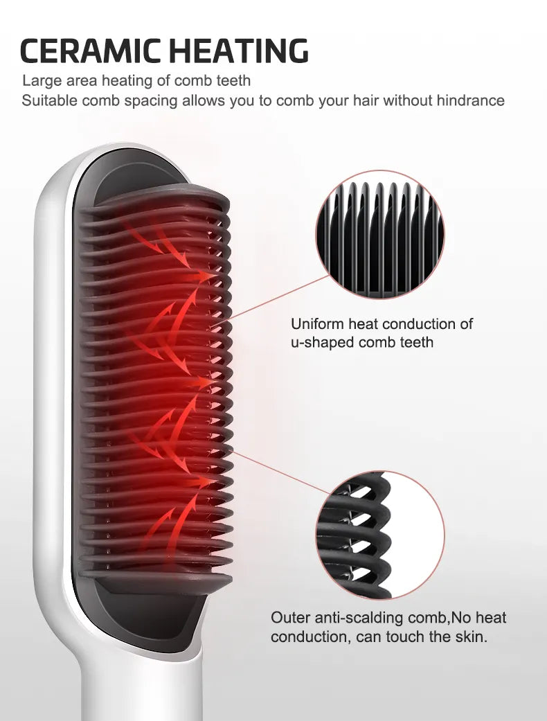 π₯ Electric Hair Straightening Comb β Fast & Safe Styling Brush