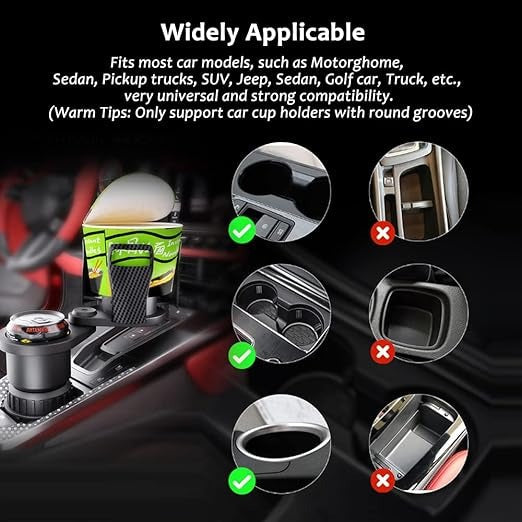 2-in-1 Car Cup Holder Expander π₯€π | 360Β° Rotatable Dual Drink & Snack Organizer π
