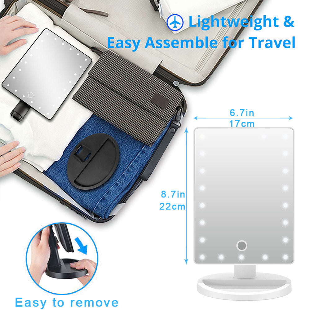 Large LED Makeup Mirror π‘ | 360Β° Rotating Lightπ₯